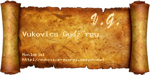 Vukovics György névjegykártya